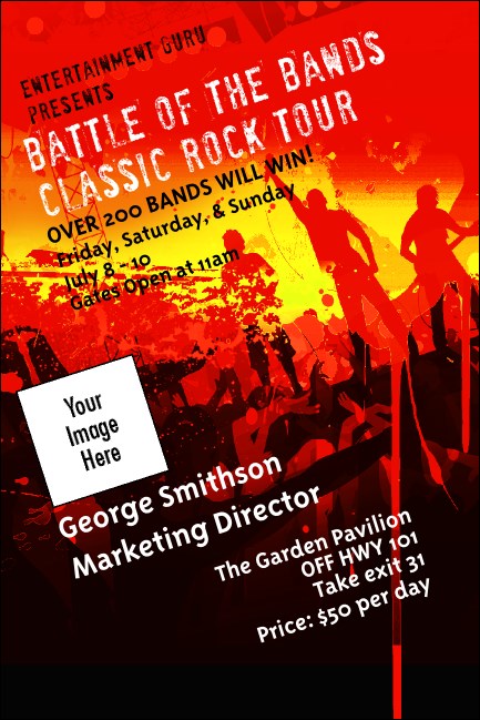 Rock Concert Red Economy Event Badge