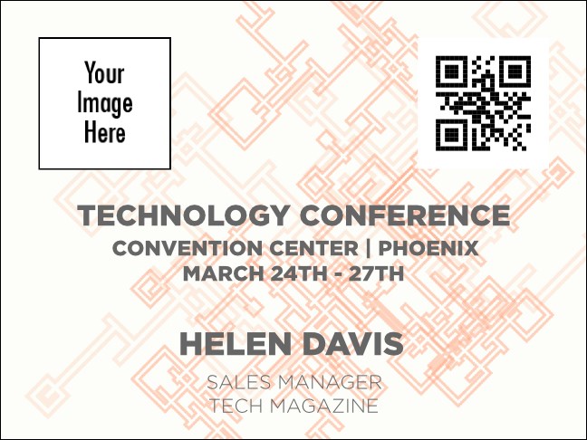 Conference Series: Red Tech Economy Event Badge Product Front
