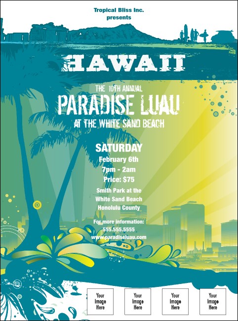 Hawaii Luau Flyer Product Front