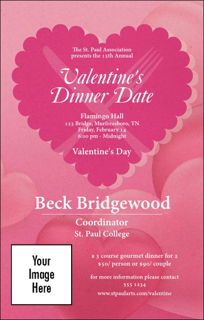 Valentine's Dinner Date  VIP Event Badge Medium Product Front