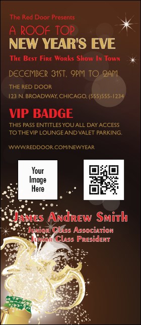 Champagne Bistro VIP Event Badge Large Product Front