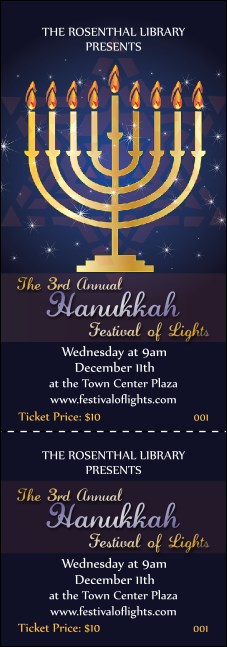 Hanukkah Menorah Event Ticket Product Front