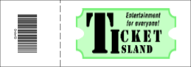 Green and White General Admission Ticket Product Back