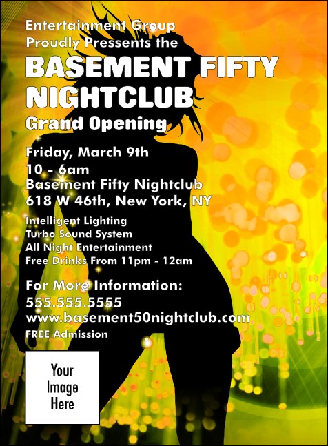 Nightclub Yellow Invitation Product Front