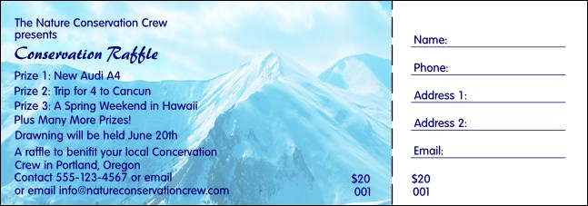 Nature Series - Mountain Raffle Ticket