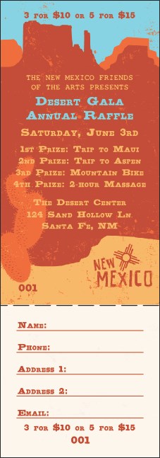 New Mexico Raffle Ticket Product Front