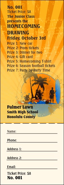 Hawaii Raffle Ticket Product Front