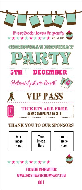 Birthday Whimsical  VIP Pass Product Front